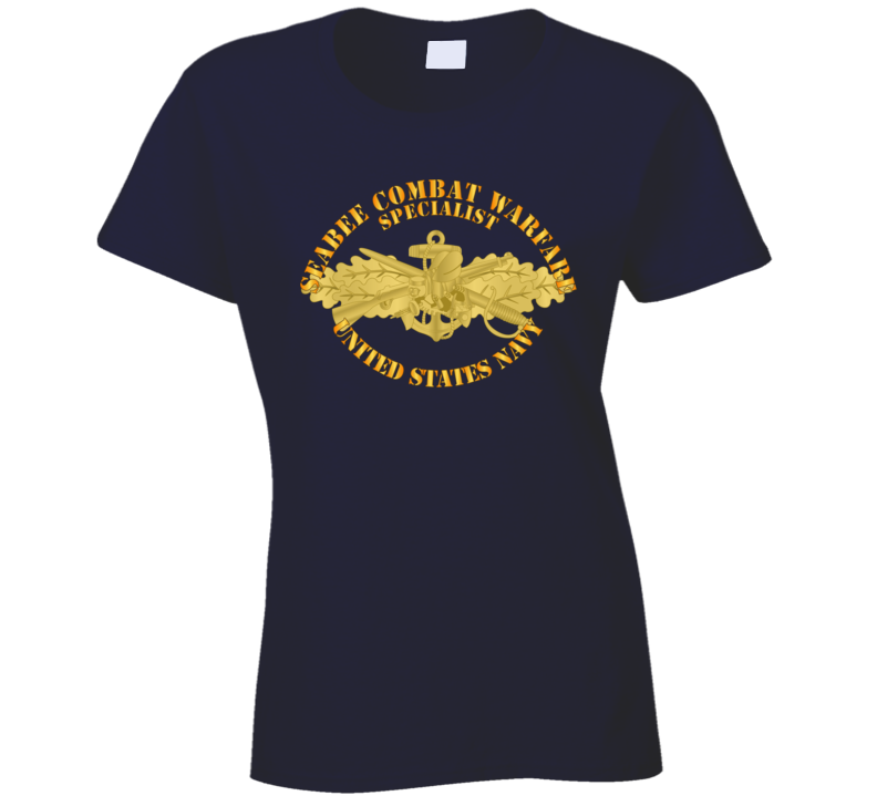 Navy - Seabee Combat Warfare Spec Badge - Of W Txt T Shirt