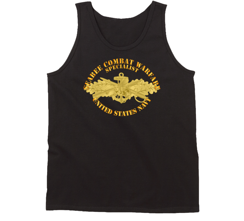Navy - Seabee Combat Warfare Spec Badge - Of W Txt Tanktop
