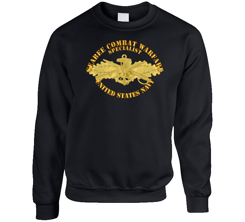Navy - Seabee Combat Warfare Spec Badge - Of W Txt Crewneck Sweatshirt