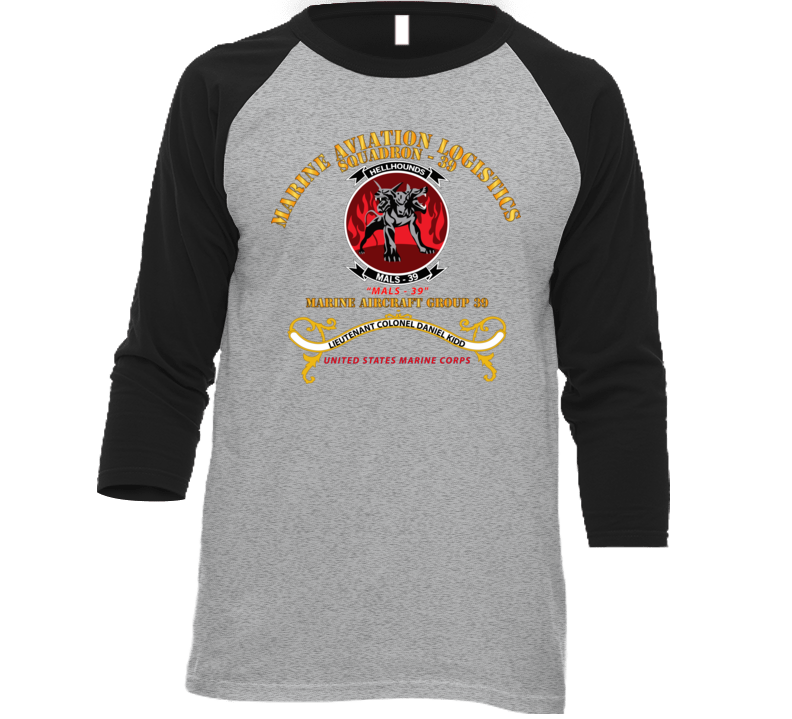 Usmc - Marine Aviation Logistics Squadron 39 - Mals 39 - Kidd Baseball Raglan T Shirt