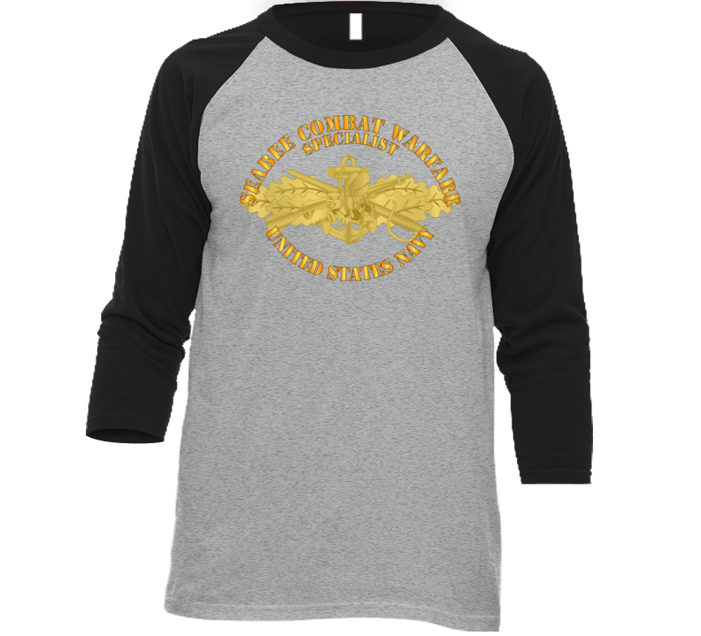 Navy - Seabee Combat Warfare Spec Badge - OF w Txt T Shirt