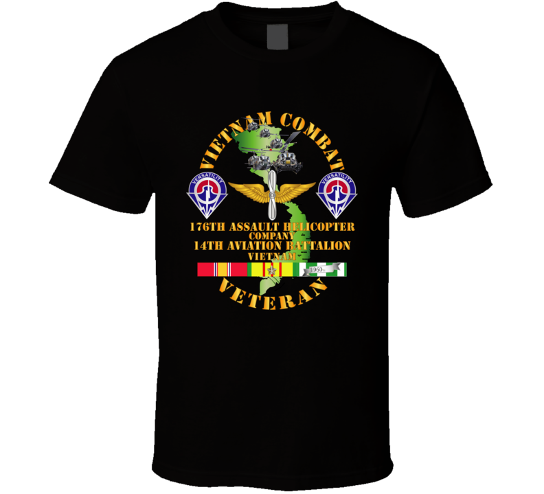 Army - Vietnam Combat Veteran - 176th Ahc W 14th Avn Bn T Shirt
