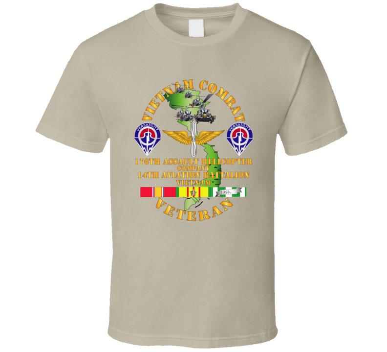 Army - Vietnam Combat Veteran - 176th Ahc W 14th Avn Bn T Shirt