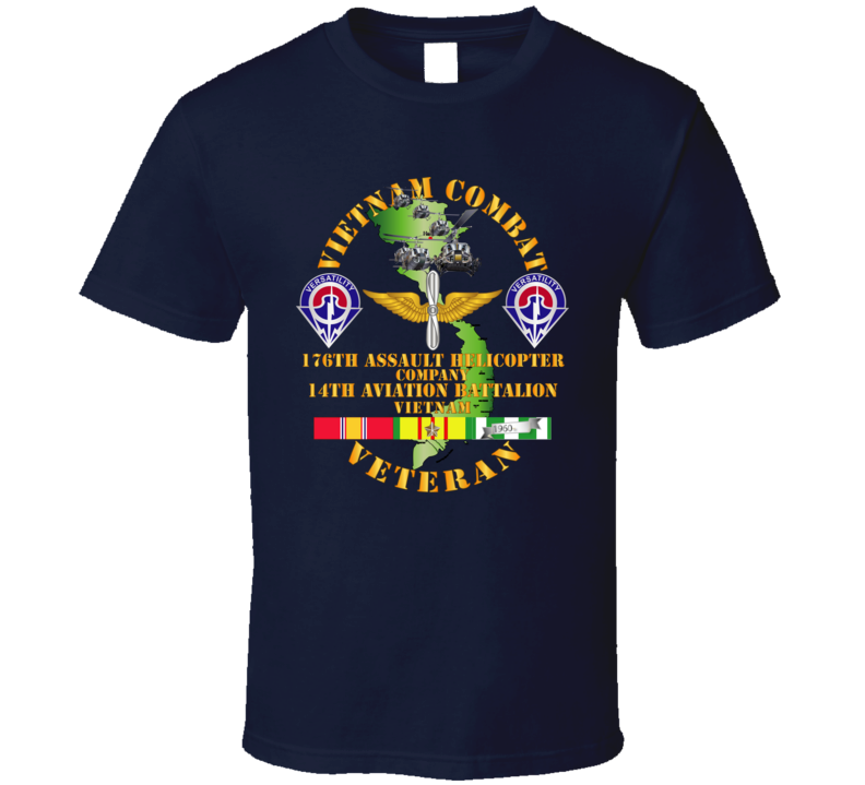 Army - Vietnam Combat Veteran - 176th Ahc W 14th Avn Bn T Shirt