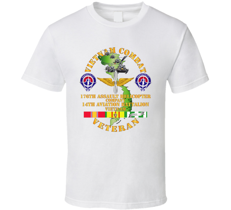 Army - Vietnam Combat Veteran - 176th Ahc W 14th Avn Bn T Shirt