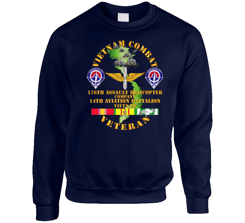 Army - Vietnam Combat Veteran - 176th Ahc W 14th Avn Bn Crewneck Sweatshirt