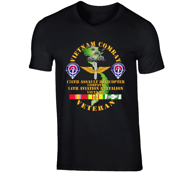 Army - Vietnam Combat Veteran - 176th Ahc W 14th Avn Bn V-neck
