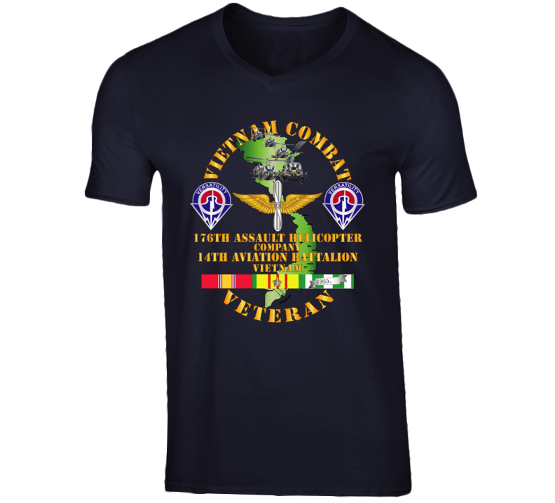 Army - Vietnam Combat Veteran - 176th Ahc W 14th Avn Bn V-neck