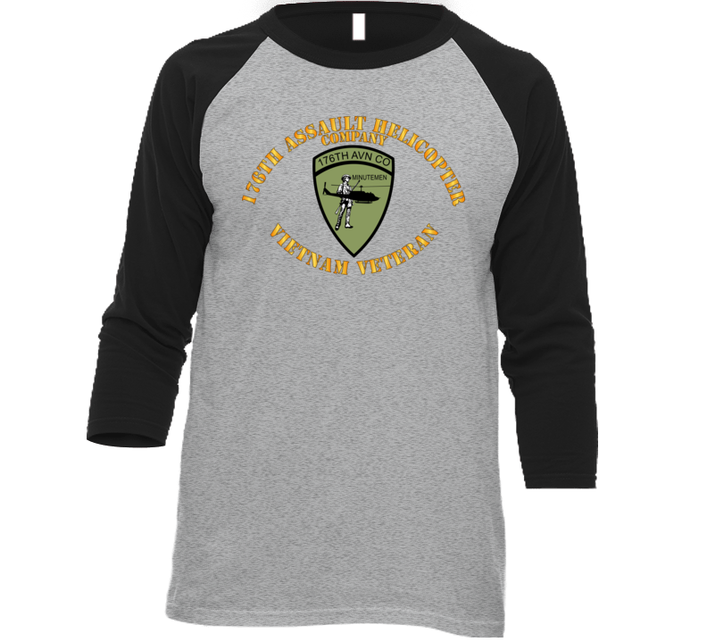 Army - 176th Assault Helicopter Co - Vietnam Vet Baseball Raglan T Shirt