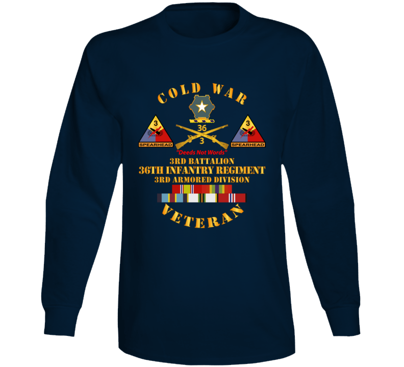 Army - Cold War Vet w  3rd Bn - 36th Infantry - 3rd AD w  Full Rack SVCD Long Sleeve
