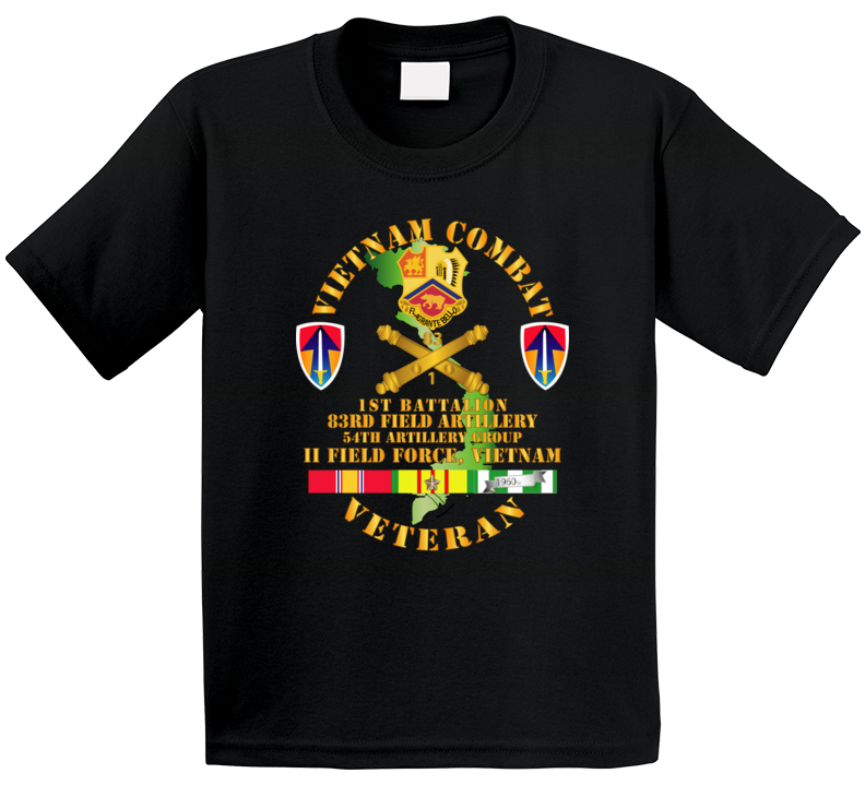 Army - Vietnam Combat Veteran W 1st Bn 83rd Fa W Ii Field Force Kids T Shirt