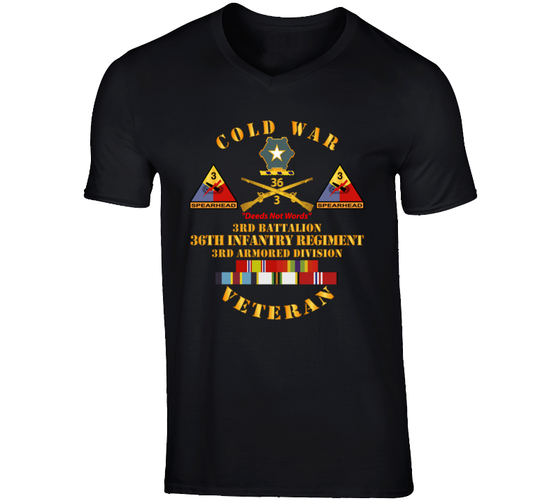 Army - Cold War Vet w  3rd Bn - 36th Infantry - 3rd AD w  Full Rack SVCD T Shirt