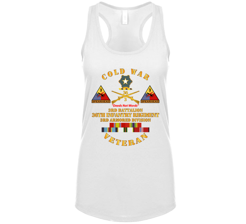 Army - Cold War Vet w  3rd Bn - 36th Infantry - 3rd AD w  Full Rack SVCD Tanktop