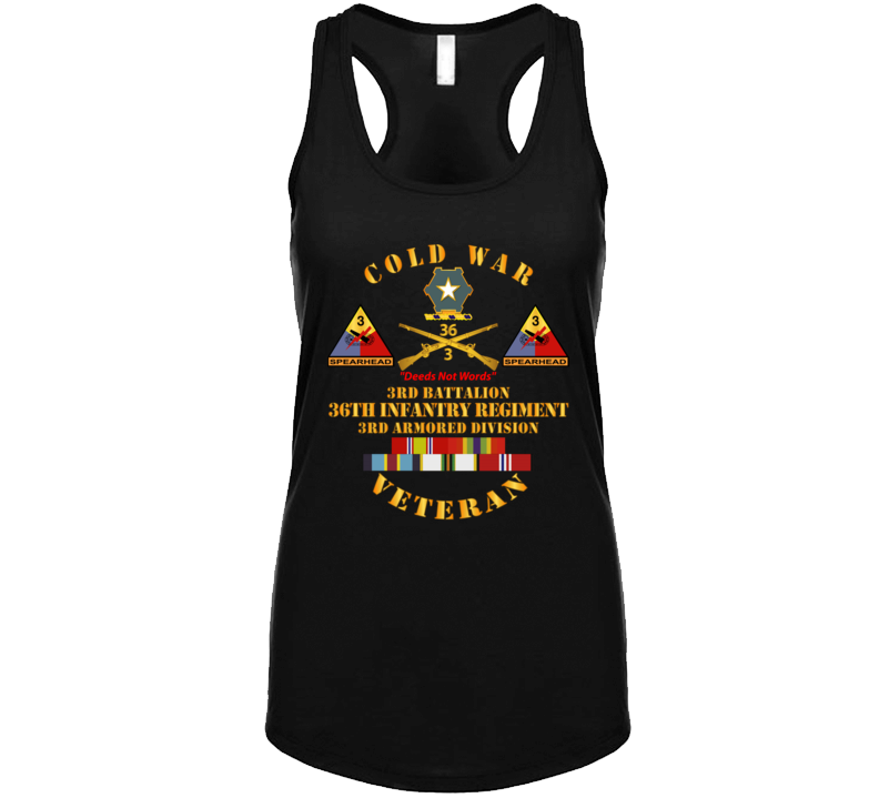 Army - Cold War Vet W  3rd Bn - 36th Infantry - 3rd Ad W  Full Rack Svcd Tanktop