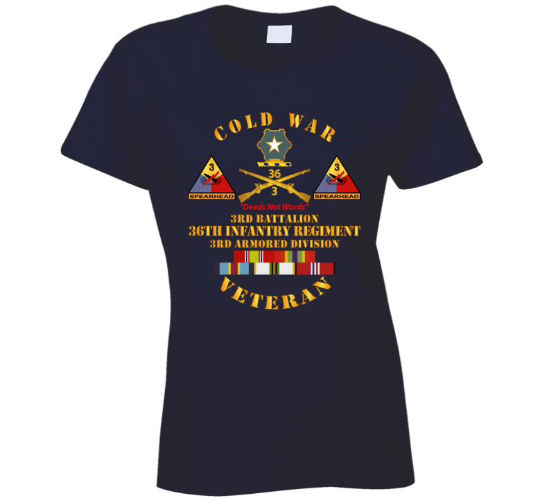 Army - Cold War Vet w  3rd Bn - 36th Infantry - 3rd AD w  Full Rack SVCD T Shirt