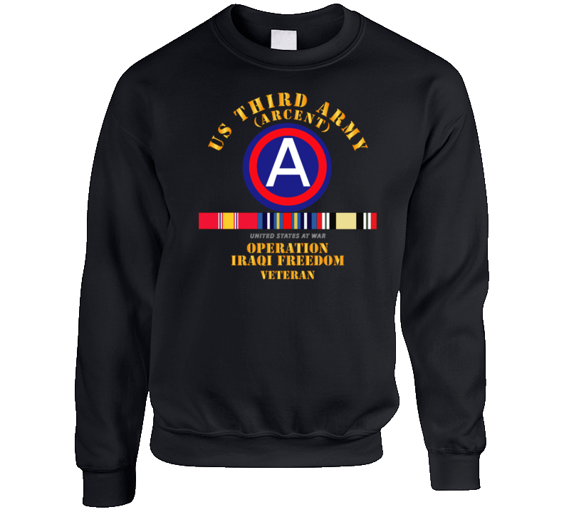 Army - 3rd Us Army - Iraq Freedom Vet W Svc Wo Ds Crewneck Sweatshirt