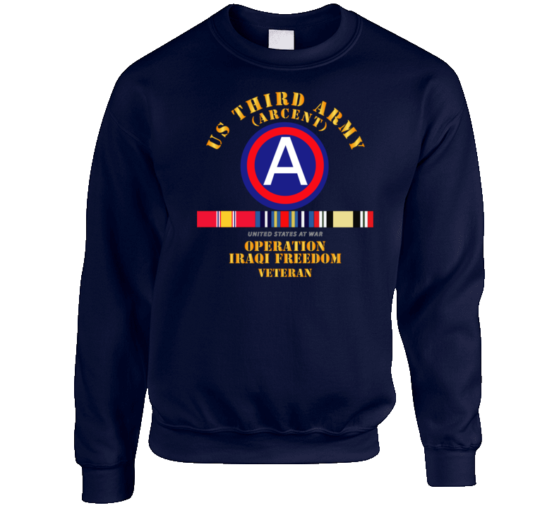 Army - 3rd Us Army - Iraq Freedom Vet W Svc Wo Ds Crewneck Sweatshirt