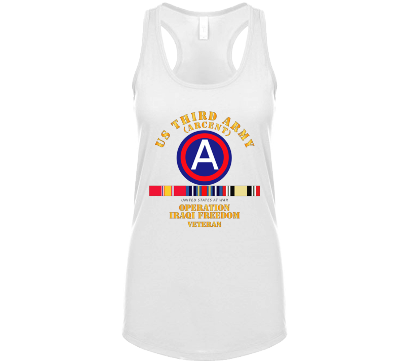 Army - 3rd Us Army - Iraq Freedom Vet W Svc Wo Ds Ladies Tanktop