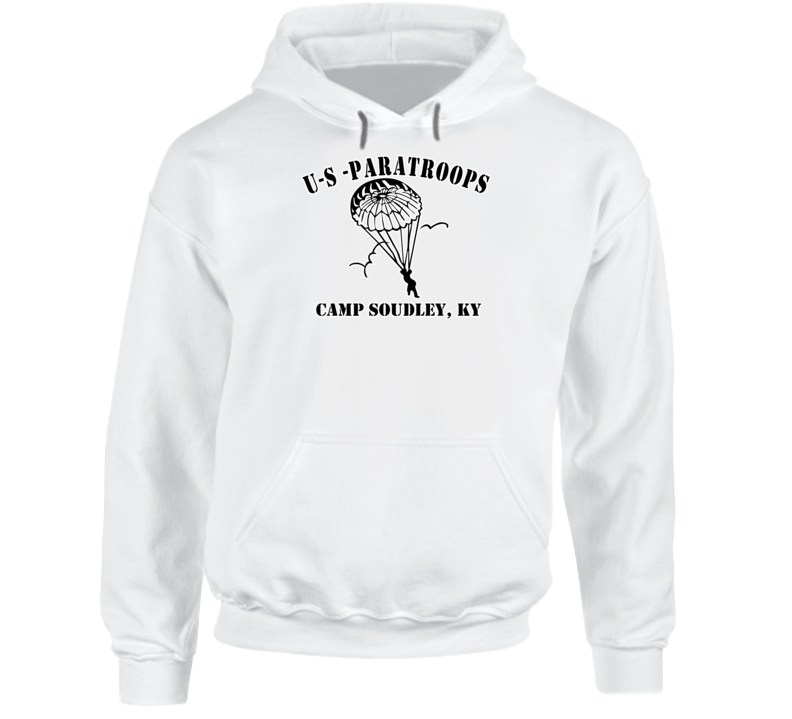 Camp Soudley - Us Paratroops - Black On White Hoodie