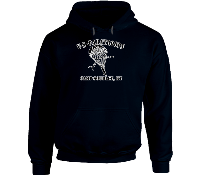 Camp Soudley - US Paratroops - Black on White Hoodie