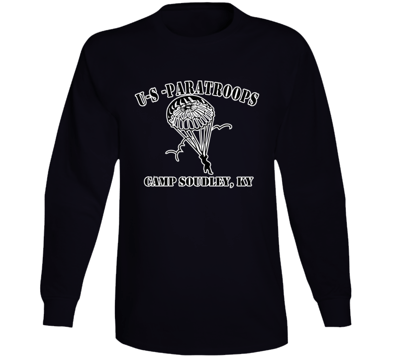 Camp Soudley - US Paratroops - Black on White Long Sleeve