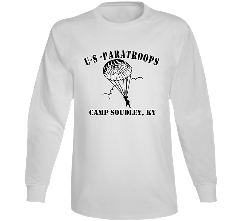 Camp Soudley - US Paratroops - Black on White Long Sleeve