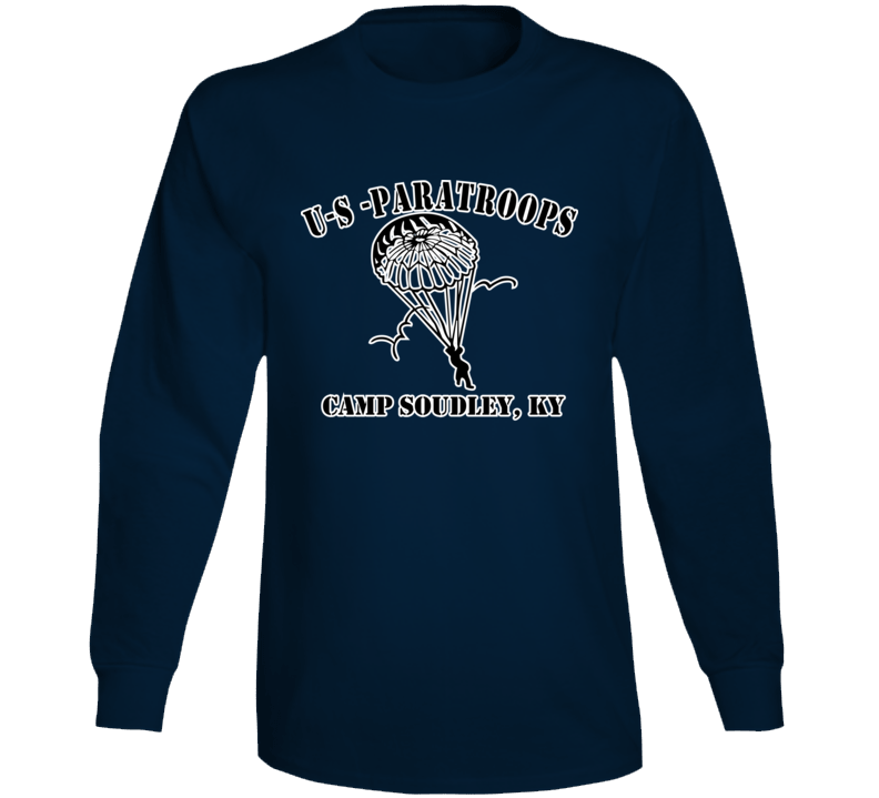 Camp Soudley - US Paratroops - Black on White Long Sleeve
