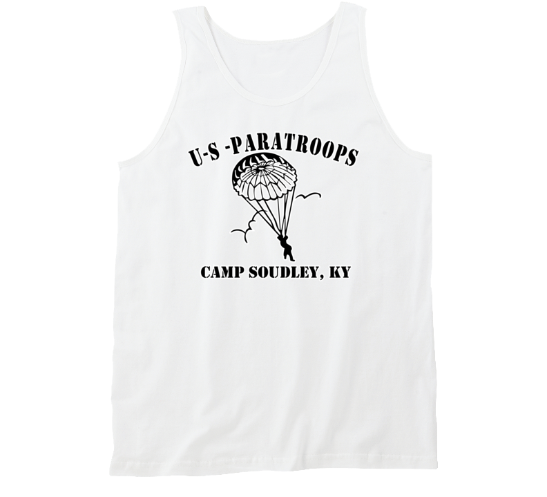 Camp Soudley - Us Paratroops - Black On White Tanktop