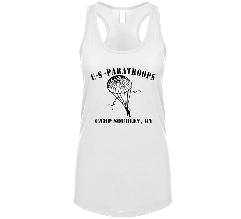 Camp Soudley - US Paratroops - Black on White Tanktop