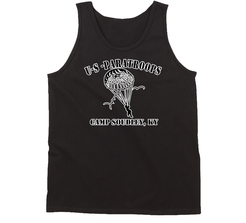 Camp Soudley - US Paratroops - Black on White Tanktop
