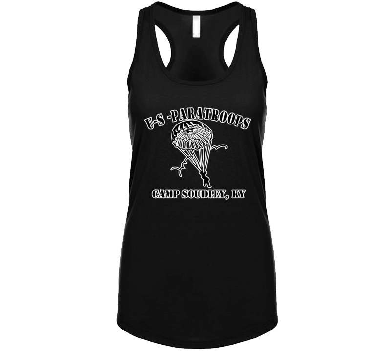 Camp Soudley - US Paratroops - Black on White Tanktop