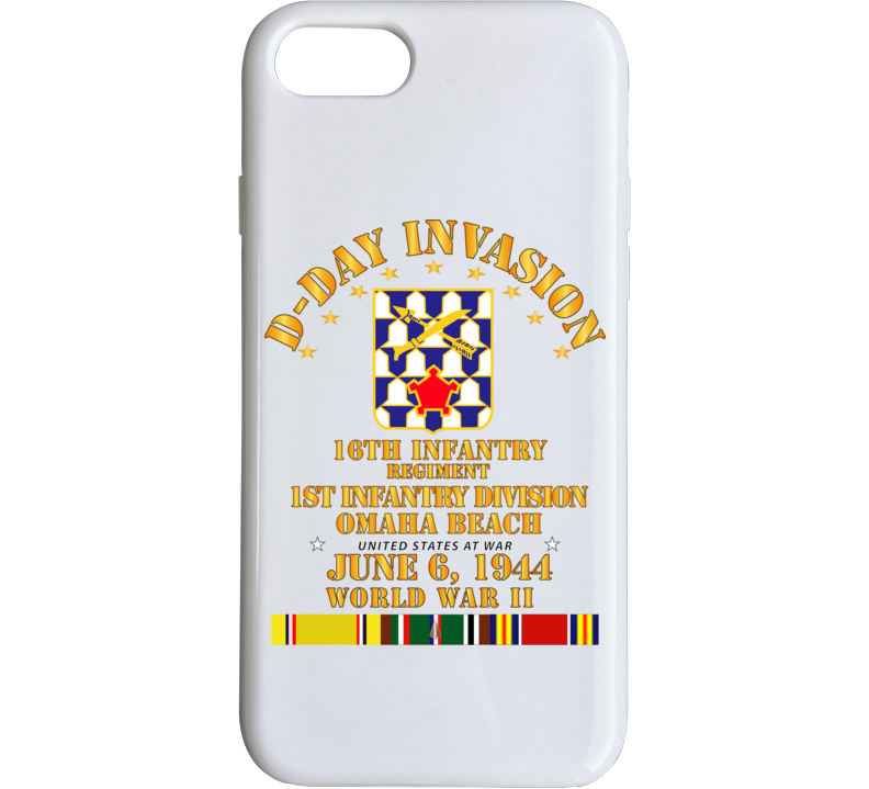 Army - 16th Infantry Regt - 1st Id - D Day W Svc Phone Case