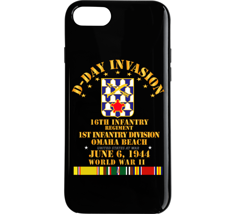 Army - 16th Infantry Regt - 1st Id - D Day W Svc Phone Case