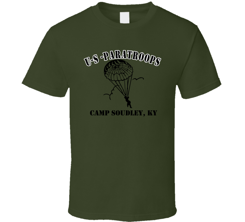 Camp Soudley - US Paratroops - Black T Shirt
