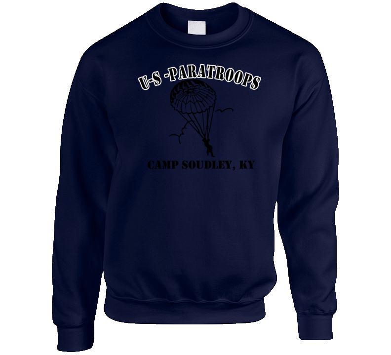 Camp Soudley - Us Paratroops - Black Crewneck Sweatshirt