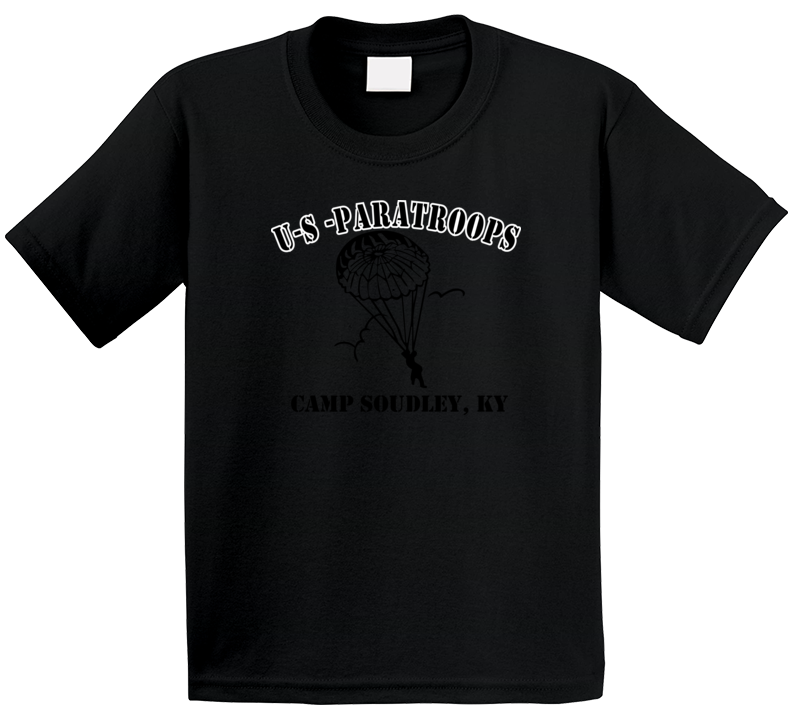 Camp Soudley - US Paratroops - Black T Shirt
