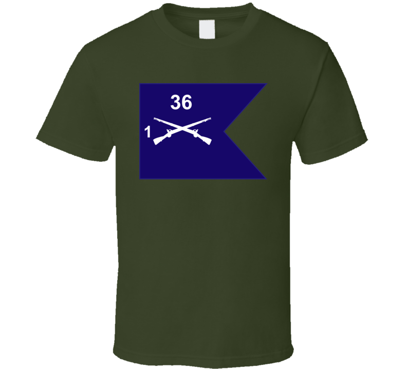 Army - Guidon - 1st Bn 36th Infantry T Shirt