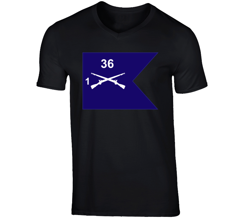 Army - Guidon - 1st Bn 36th Infantry V-neck