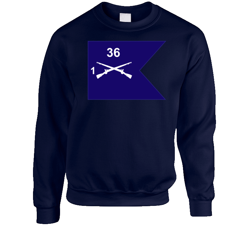 Army - Guidon - 1st Bn 36th Infantry Crewneck Sweatshirt