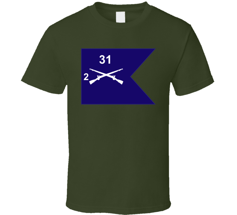 Army - Guidon - 2nd Bn 31st Infantry T Shirt