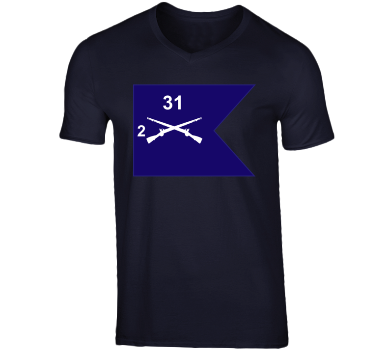 Army - Guidon - 2nd Bn 31st Infantry V-neck