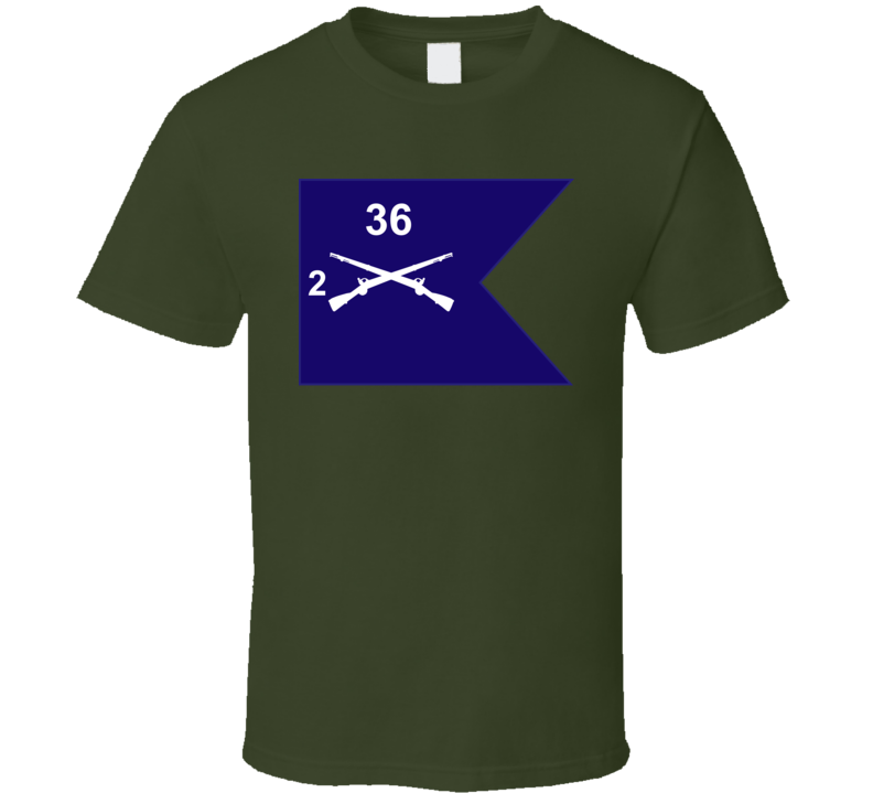Army - Guidon - 2nd Bn 36th Infantry T Shirt