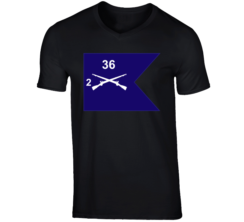Army - Guidon - 2nd Bn 36th Infantry V-neck