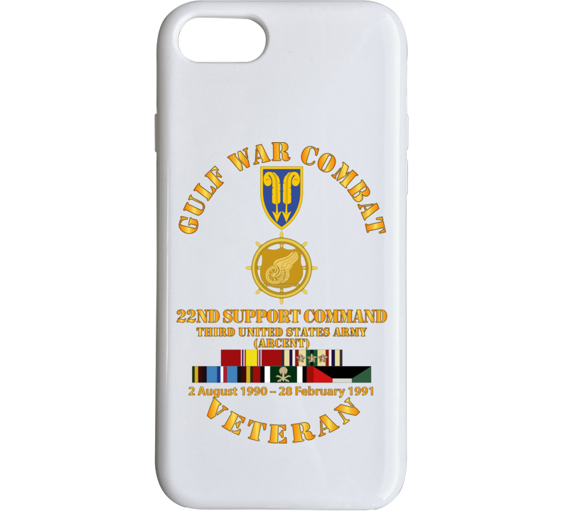Army - Gulf War Combat Vet w  22nd Support Command - Branch w SVC Phone Case