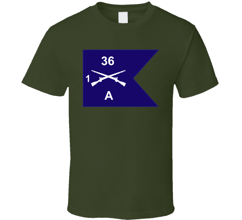 Army - Guidon - A Co - 1st Bn 36th Infantry T Shirt