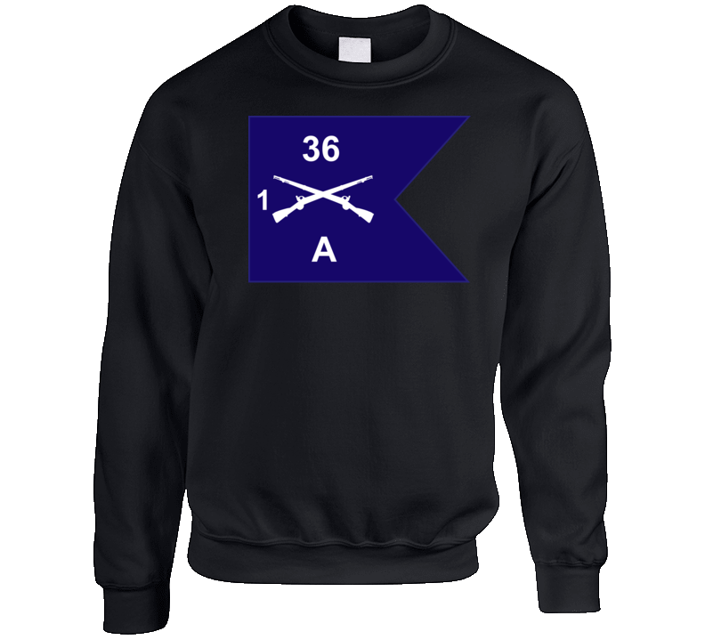 Army - Guidon - A Co - 1st Bn 36th Infantry Crewneck Sweatshirt