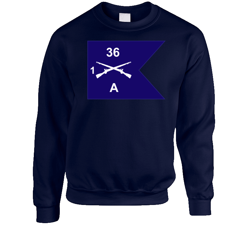 Army - Guidon - A Co - 1st Bn 36th Infantry Crewneck Sweatshirt