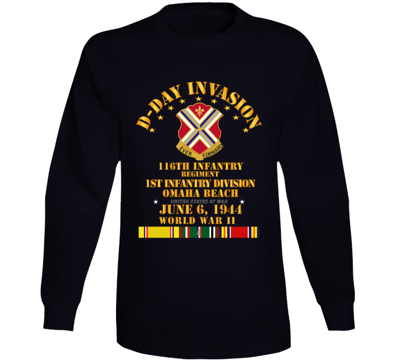 Army - 116th Infantry Regt - 1st Id - D Day W Svc Long Sleeve