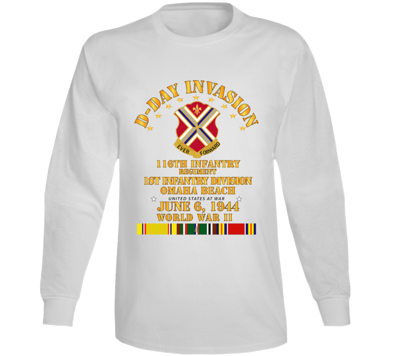 Army - 116th Infantry Regt - 1st Id - D Day W Svc Long Sleeve