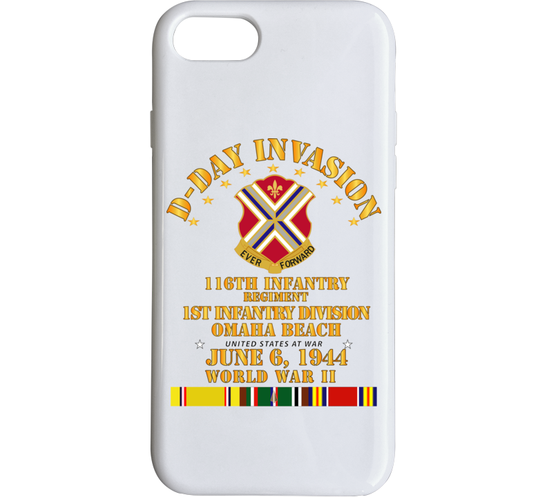 Army - 116th Infantry Regt - 1st Id - D Day W Svc Phone Case